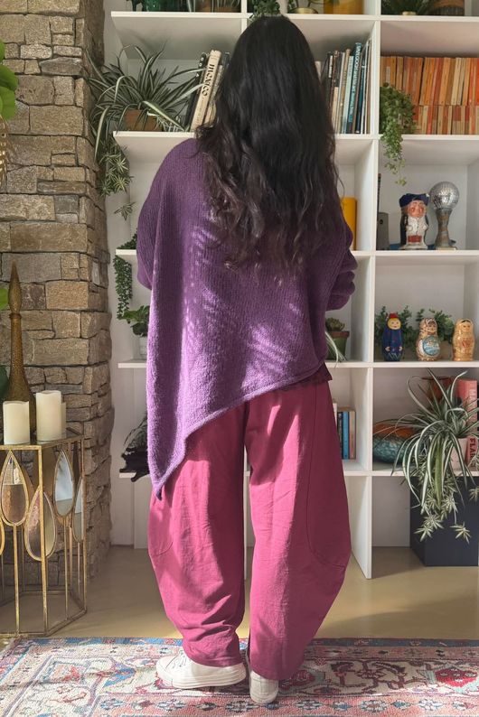 Big Softie Super Slant Knit Jumper Fig